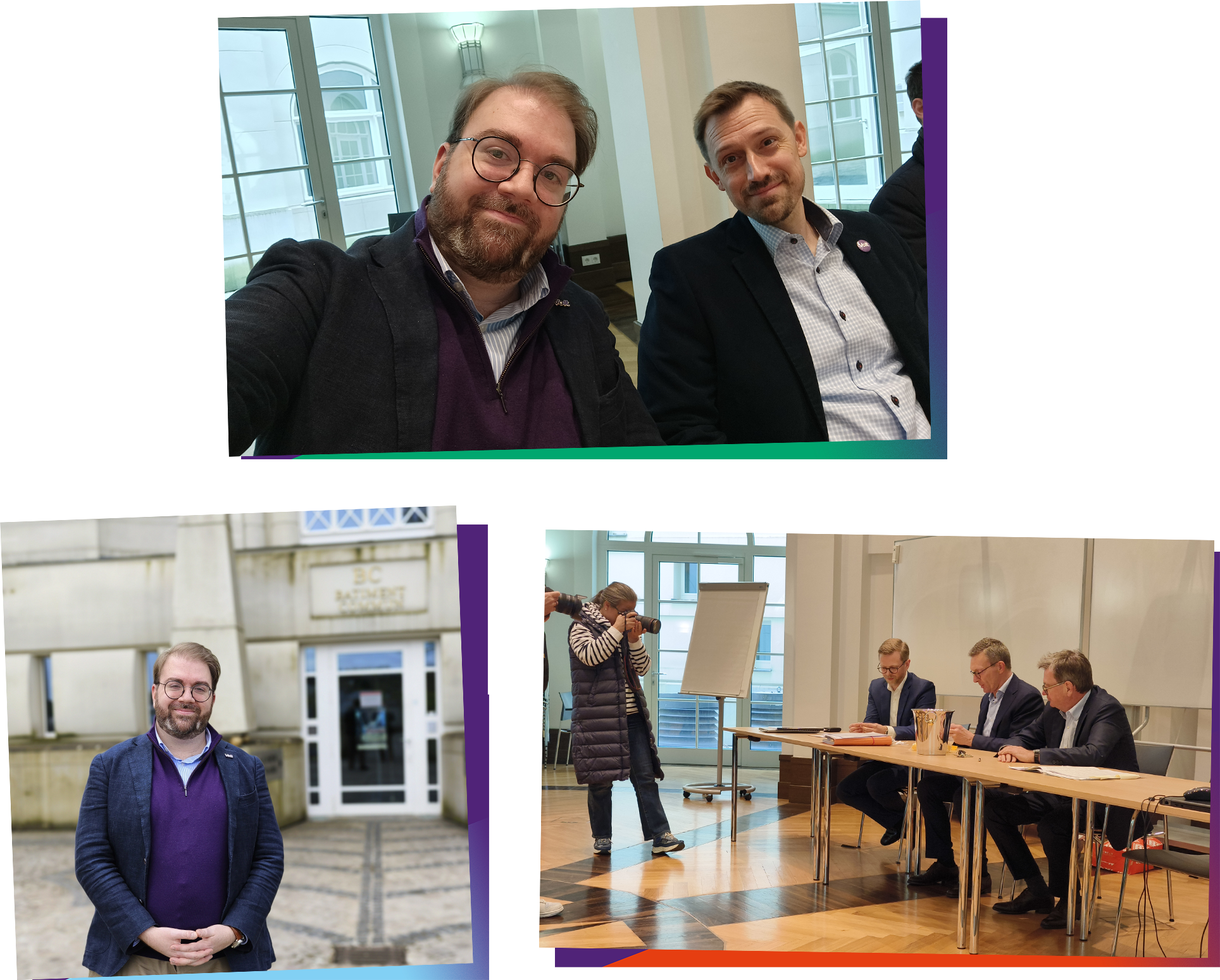 Different pictures showing Philippe Schannes & Daniel Philippe at the Court of Justice